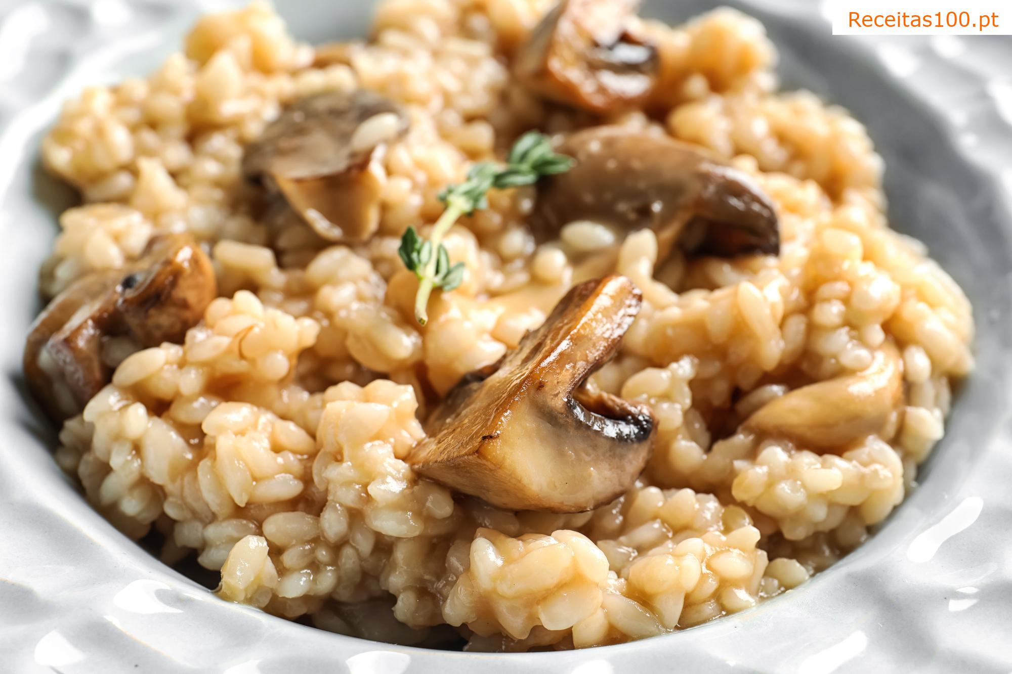 Risoto de abobrinha e cogumelos